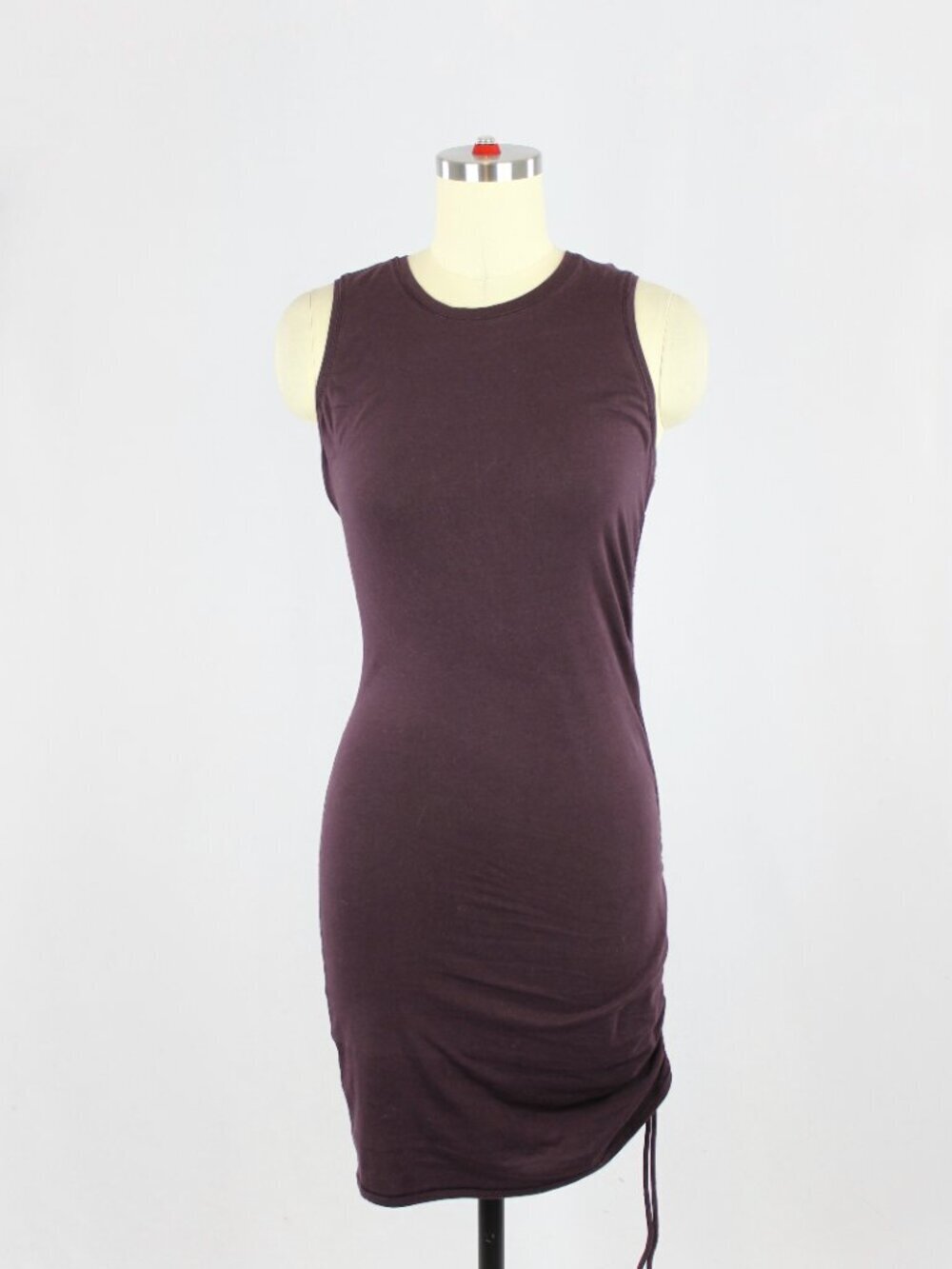 LULULEMON Black Cherry Purple Pima Cotton Cinch It Mini Tank Dress, Size XS